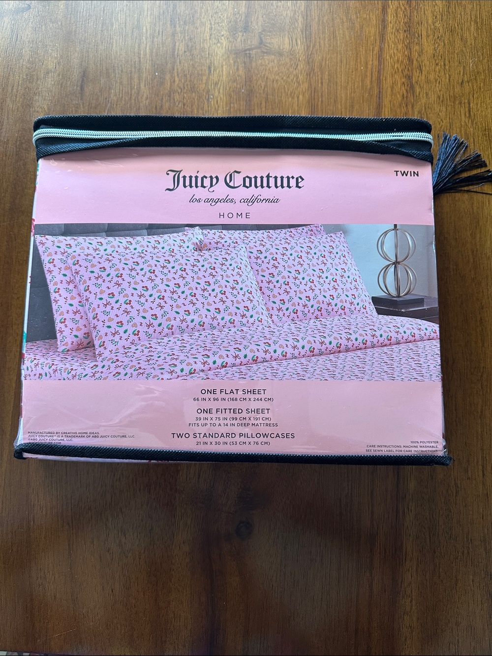 Juicy Couture Pink Floral Twin Sheet Set